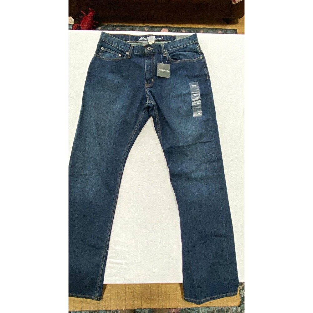 Eddie Bauer Live Your Adventure Jeans Mens 34x34 Regular Fit Straight Dark Wash